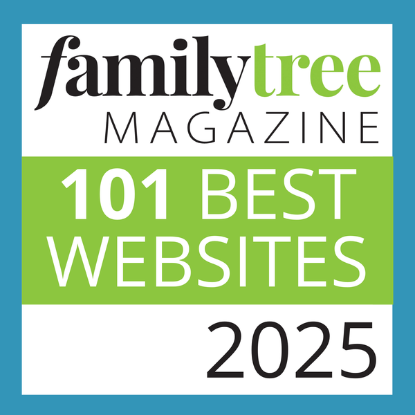 Family Tree Magazine's logo for 101 best websites 2025